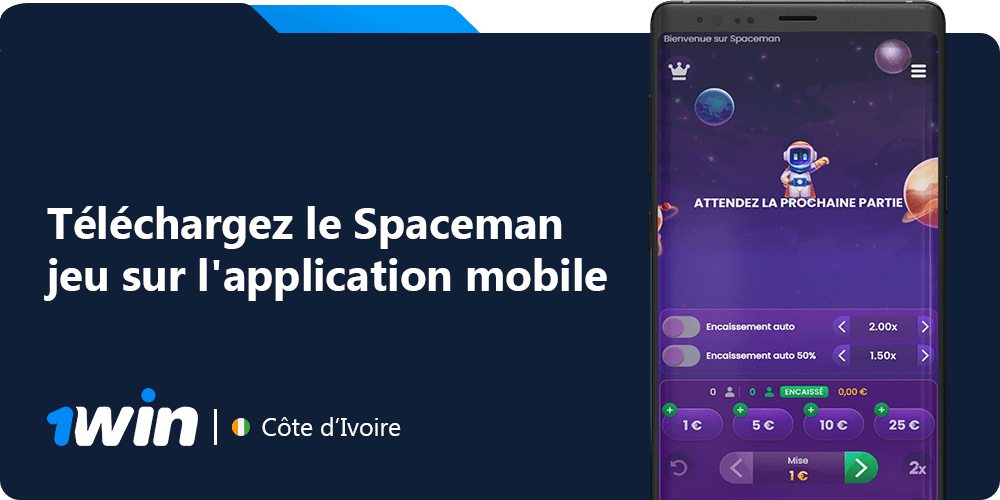 Téléchargez le Spaceman jeu sur l'application mobile 1win